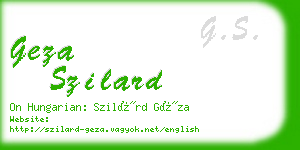 geza szilard business card